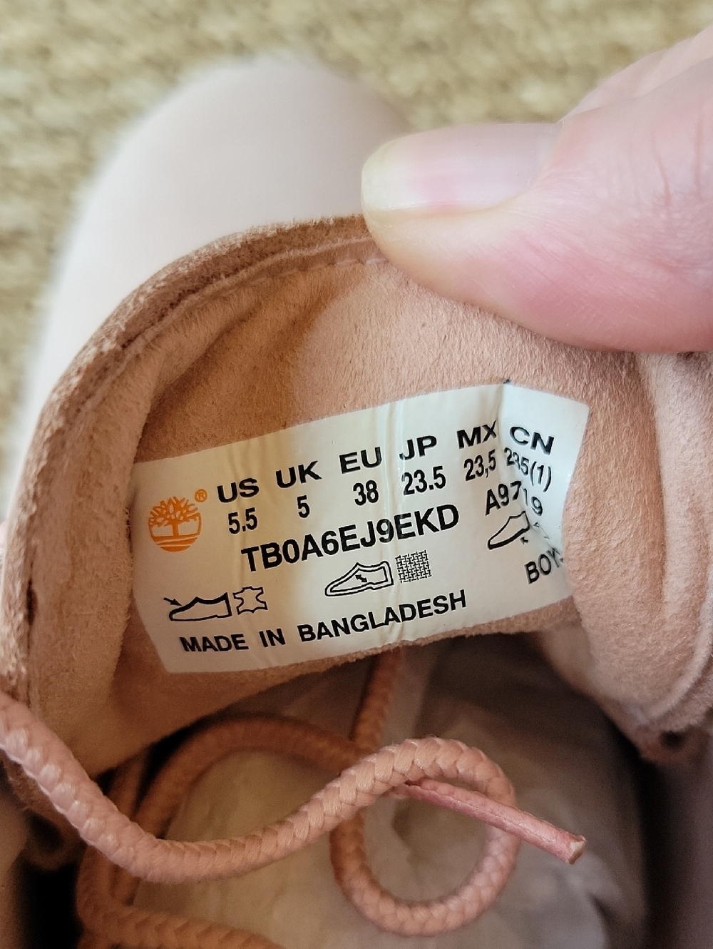 Timberlands Nellie Stonestreet Waterproof Platform boot in light pink Size 5.5 - Picture 10 of 10